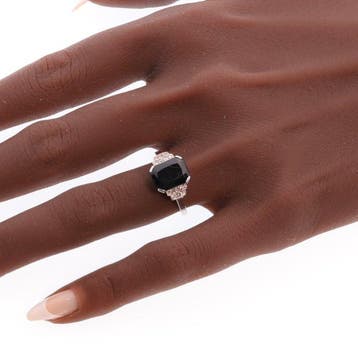 Ring Platina - 4.60ct. tw. Saffier - Diamant - Saffier, Art, Handtassen en Accessoires, Nieuw