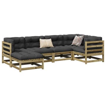vidaXL 6-delige Loungeset geïmpregneerd grenenhout, Verzenden, Loungeset
