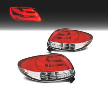FEUX ARRIÈRE PEUGEOT 206 98-09 LIGHT BAR ROUGE CHROMÉ, Autos : Pièces & Accessoires, Verzenden