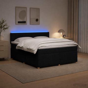 vidaXL Boxspringbed met matras met hoofdeinde Zwart 160 x, Verzenden, Nieuw