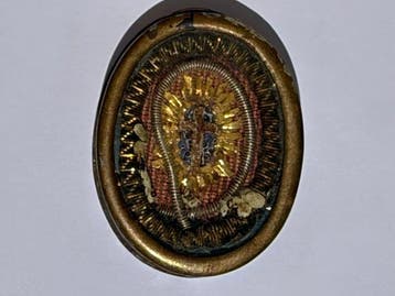 Reliekhouder - Brons, Glas, Textiel - 1750-1800 - Heilige