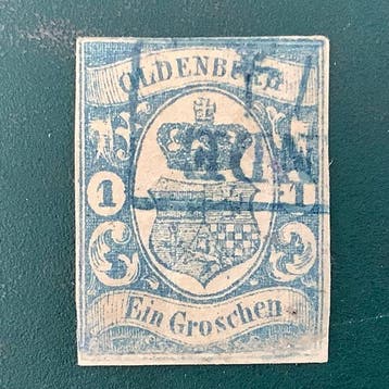 Oldenburg 1861 - 1 Groschen wapenschild - Michel 12, Postzegels en Munten, Gestempeld