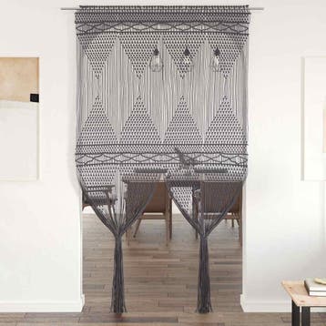 vidaXL Gordijn macramé 140x240 cm katoen antraciet, Verzenden, Nieuw