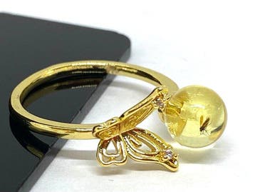 The Solar Flutter • Natuurlijke Baltische amber ring met