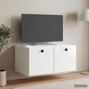 vidaXL Wandmontage TV-kast 59,5 x 41 x 30 cm Hoogglans Wit, Verzenden, Nieuw