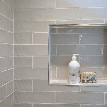 Wandtegel Ragno Viena Lichtgrijs Glans 7,5x30, Nieuw, 20 tot 40 cm, 10 m² of meer, Wandtegels