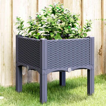 vidaXL Plantenbak met poten 40x40x42 cm polypropeen, Verzenden, Nieuw