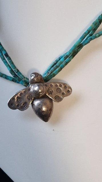 Sans prix de réserve - Collier Argent, turquoise Turquoise, Handtassen en Accessoires, Kettingen, Nieuw