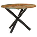 Eettafel rond 100cm gerecycled hout -35% | Retour deal, Huis en Inrichting, Verzenden, Rond, Zo goed als nieuw, Metaal