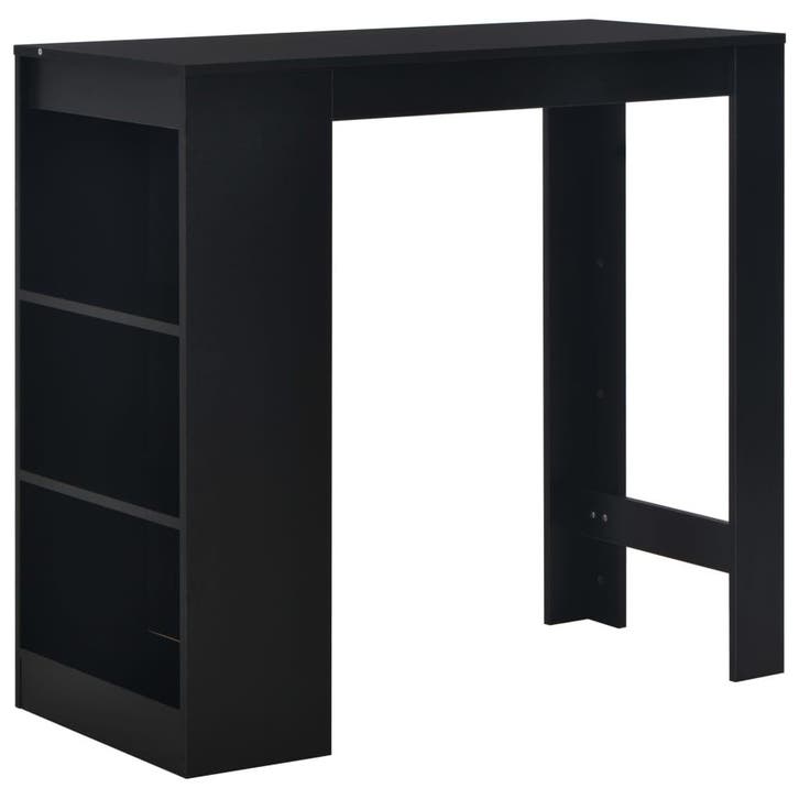 vidaXL Bartafel met schap 110x50x103 cm zwart, Maison & Meubles, Tables | Tables à manger, Envoi