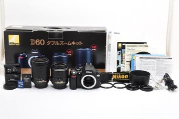 Nikon D60 CCD Sensor + AF-S Nikkor 3.5-5.6/18-55mm G VR +, Audio, Tv en Foto, Nieuw
