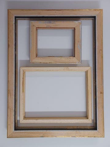 Cadre (3) - Bois - Or et argent travaillés