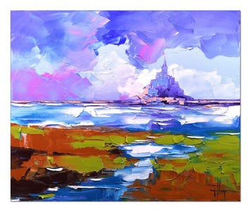 Olivier Pfleger - Mandrafina  Mont St-Michel, Antiek en Kunst, Kunst | Schilderijen | Modern