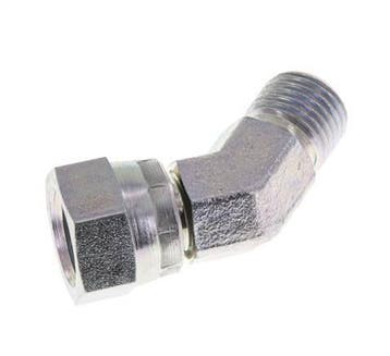 Raccord coudé 45deg G1/4 Femelle x Mâle Acier Haute, Verzenden