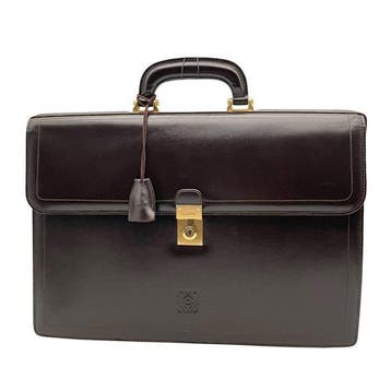 Loewe - Loewe Vintage Dark Brown Leather Briefcase -