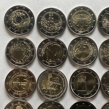 Europa. 2 Euro Various Years (25 munten) (Zonder
