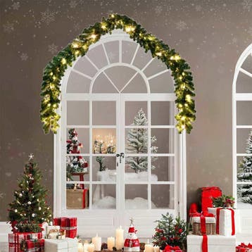 vidaXL Kerstkrans 2 st 600 LEDs Groen 20 m PVC, Verzenden, Nieuw