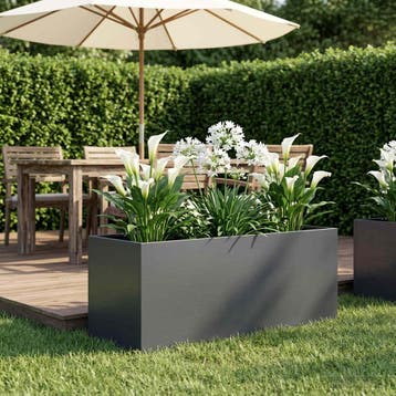 vidaXL Plantenbak Antraciet 80 x 40 x 40 cm Koudgewalst, Tuin en Terras, Bloempotten, Verzenden, Nieuw