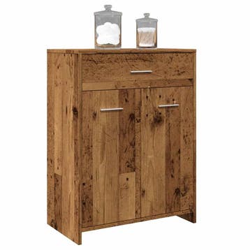 vidaXL Badkamerkast 60x33x80 cm bewerkt hout oud houtkleurig, Huis en Inrichting, Badkamer | Badkamermeubels, Verzenden, Nieuw