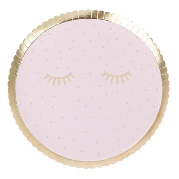 Roze Borden Wimpers 21,5cm 8st, Verzenden, Nieuw