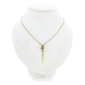 Gouden Cardano schakelketting met vaste hanger en diamant..., Handtassen en Accessoires, Kettingen, Gebruikt, Ophalen of Verzenden