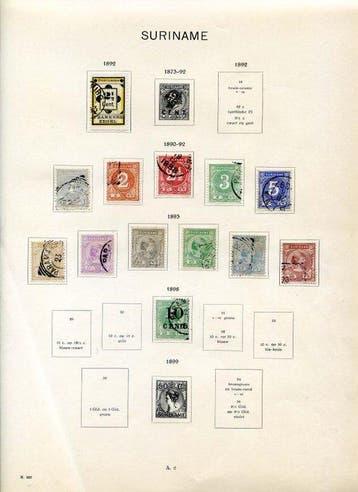 Suriname 1890/1977 - Collection Suriname sur feuilles avec, Gestempeld