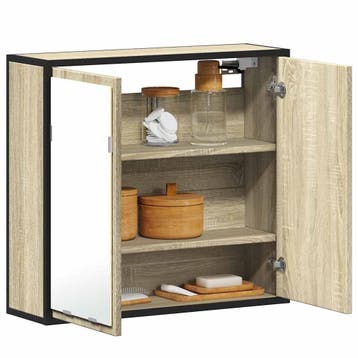 vidaXL Badkamerspiegelkast Sonoma eiken 65x20x60 cm bewerkt, Verzenden