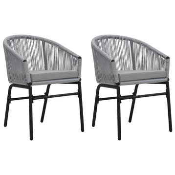 vidaXL Tuinstoelen 2 st PE-rattan antracietkleurig, Verzenden