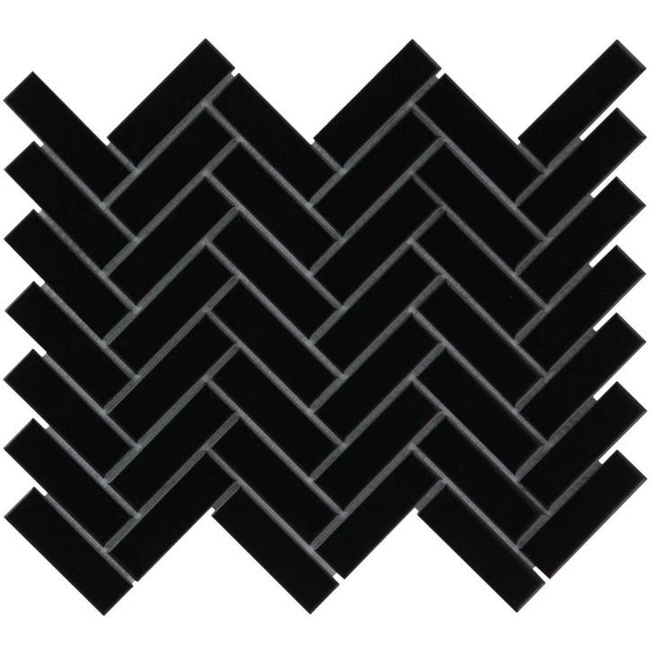 Wand Mozaïek Tegels Factory Keramiek Visgraat Zwart - Mat.., Doe-het-zelf en Bouw, Tegels, 20 tot 40 cm, 20 tot 40 cm, 10 m² of meer
