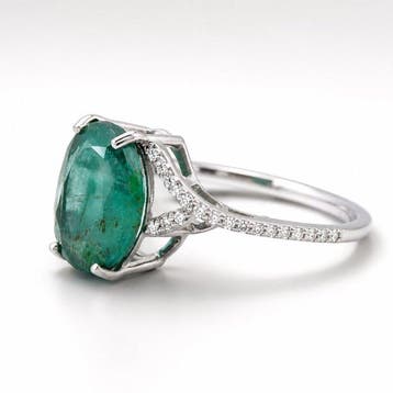 Zonder minimumprijs - Ring Platina - 2.72ct. tw. Smaragd -, Nieuw