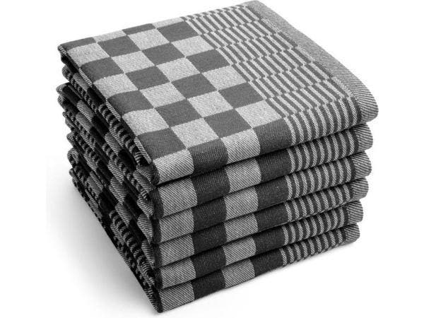 Veiling - 72x Horeca Theedoek - Zwart Geblokt, Huis en Inrichting, Keuken | Textiel