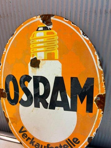 Osram – Verkaufsstelle – Ovaal Emaille Reclamebord - Emaille