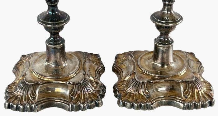 James Dixon & Sons. - Kandelaber (2) - Zilver, Antiquités & Art, Antiquités | Argent & Or