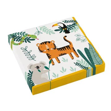 Servetten Jungle Dieren 33cm 16st, Verzenden
