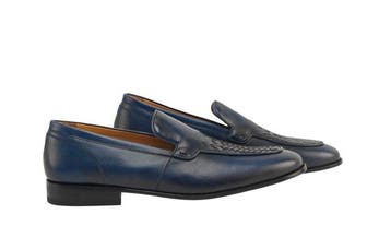 TESTONI - 8 UK - 42 IT - Camogli Blue Loafer Woven Calf /