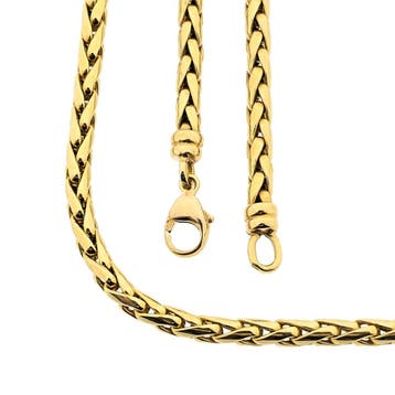 Gouden vossenstaart schakelcollier (Ketting), Ophalen of Verzenden, Gebruikt, Goud, Goud