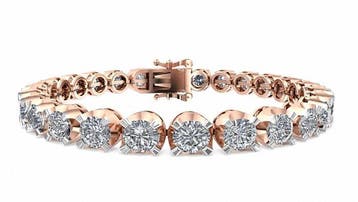 Armband - 14 karaat Roségoud - 10.00ct. tw. Diamant, Nieuw