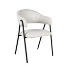 Stoel Lowen | Champagne | Boucle | Zwart Metalen Frame | 2, Verzenden, Nieuw in verpakking