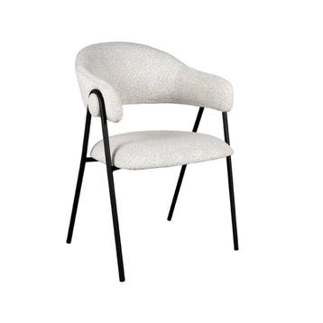 Stoel Lowen | Champagne | Boucle | Zwart Metalen Frame | 2, Verzenden, Nieuw in verpakking