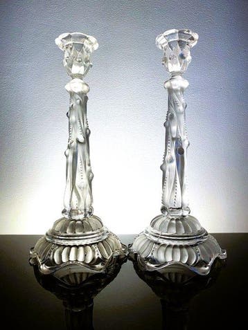 Val Saint Lambert - Chandelier - Rare modèle Montsabre -, Antiquités & Art, Antiquités | Verre & Cristal