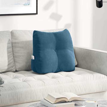 vidaXL Rugkussen Blauw 45 x 24 x 50 cm Fluweel, Verzenden, Nieuw