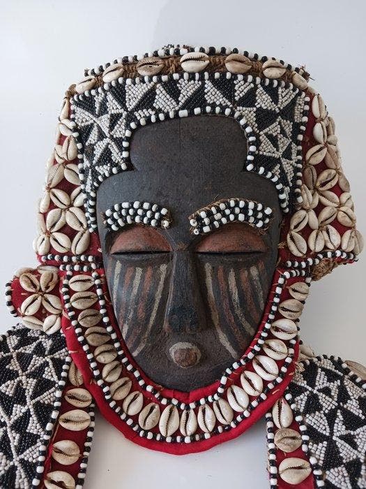 Masker Helm LELE - Lele - DR Congo, Antiek en Kunst, Kunst | Niet-Westerse kunst