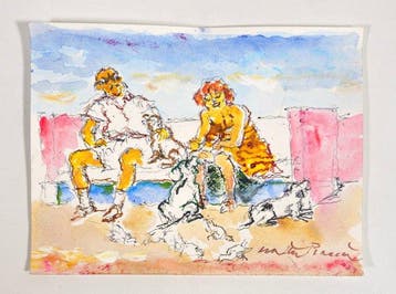 Walter Piacesi (1929-2022) - Estate sul Lungomare, Antiquités & Art, Art | Peinture | Moderne