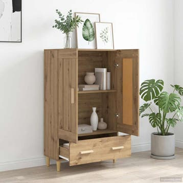vidaXL Highboard Artisanaal eiken 70 x 31 x 115 cm Bewerkt, Verzenden