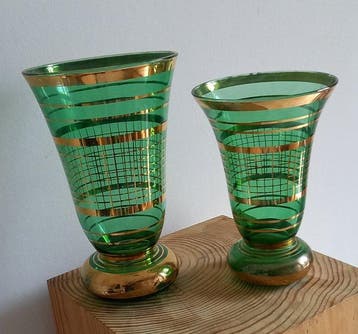 Glasfabriek de Rupel - Vaas (2) - Glas - Boomse glazen vazen