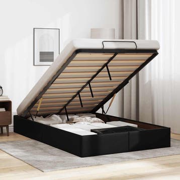 vidaXL Bedframe zonder matras 120x200 cm kunstleer zwart, Verzenden