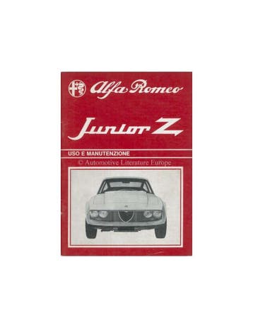 1970 ALFA ROMEO JUNIOR ZAGATO INSTRUCTIEBOEKJE ITALIAANS