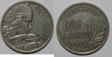 France Frankreich Km 919 1 100 Francs 1958 Type Cochet Mu..., Verzenden, België