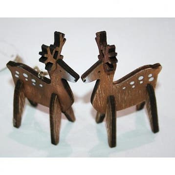Houten rendier hertje Handmade 3D per stuk, Nieuw