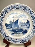 Plat - Faïence, Faïence de Delft - D. Rees, négociant en
